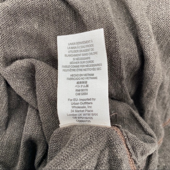 Free People NWT We the Free Penelope Buttondown Raw Trim Pockets Green Brown New - Picture 8 of 8